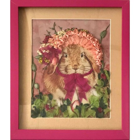 Set for embroidery with ribbons "elegant rabbit"