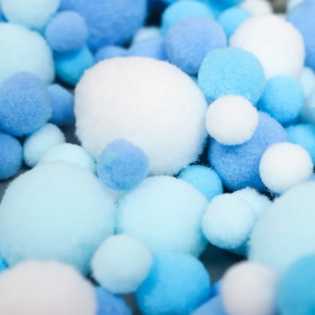Decor for creativity "Pomponchiki. Blue sky" d = 1-3 cm set 135 pcs-1