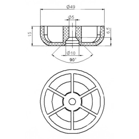 Tundra support for screws No. 2, n = 15 mm, black-2