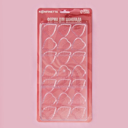 Konfinetta chocolate form “leaflets”, 27.5 × 13.5 × 2.5 cm, 21 cells (4 × 3 × 0.8 cm)-5