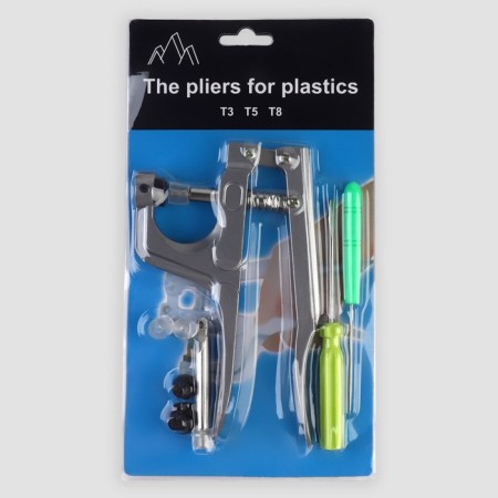 Set for installing plastic buttons: buttons, d = 12 mm, 50 pcs, forceps, awl, screwdriver, in the organizer-6