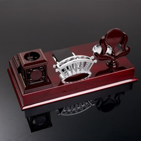 Table 6V1 set (globe, business card holder, calculator, print, paper, handles stand)-2
