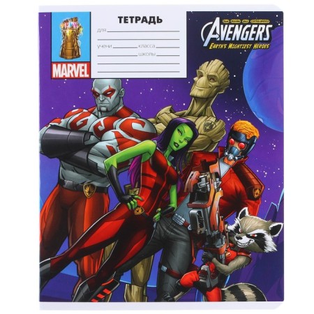 Notebook in a line of 18 sheets, 5 types of mix, cover coated cardboard, avengers-8