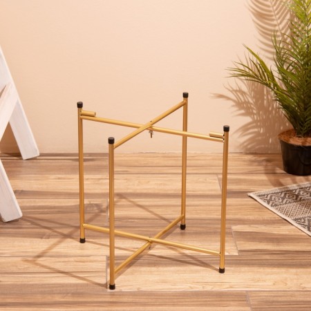 Wicker table, 40x40x41 cm, col. gold-5