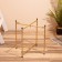 Wicker table, 40x40x41 cm, col. gold