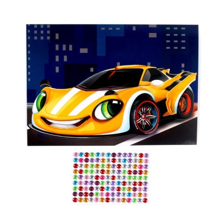 Application with rhinestones "High -speed car" 14.8x21 cm-2
