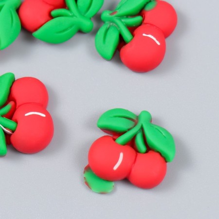 Decor for creativity plastic "Two cherries" 2x1.5 cm