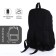 School backpack from textiles on lightning, 3 pockets, black color