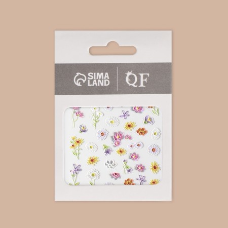 Nail stickers "on the field", voluminous, multi -colored-3