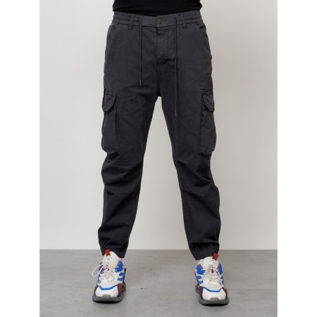 Cargo jeans men, size 46-48, dark gray color