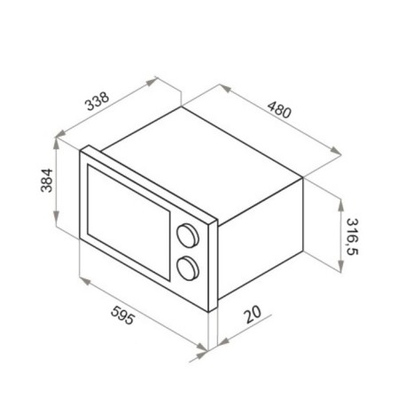 Built -in microwave oven Homsair Mob201S, 1300 W, 20 l, 5 modes, silver-1