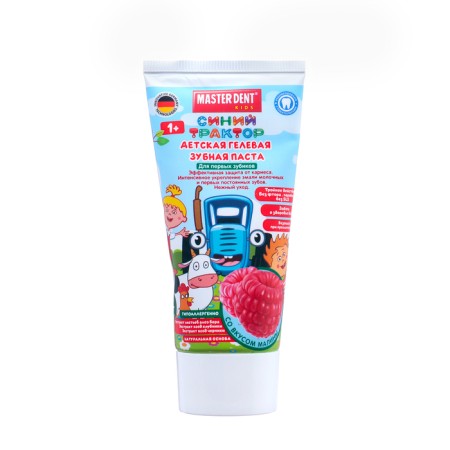 Children's toothpaste Master Dent "Blue Tractor", Raspberry, 50 ml
