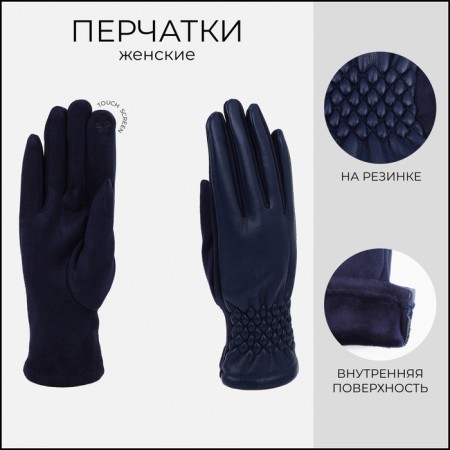 Gloves are female, dimensionless, without insulation, blue color
