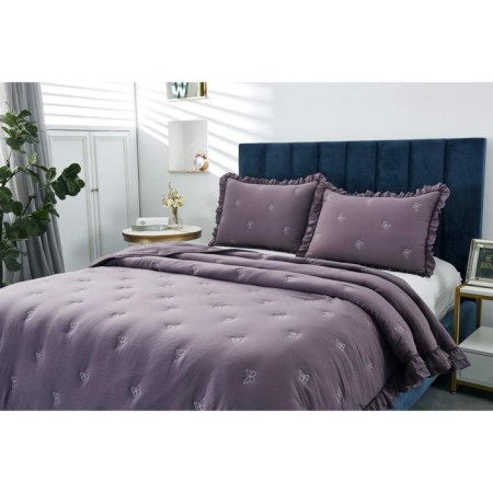 A set with a bedspread "Rebeca", size 160x220 cm, 50x70 cm, purple color-5