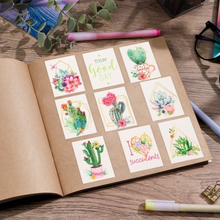 Paper stickers "Succulents", 11 × 15.5 cm