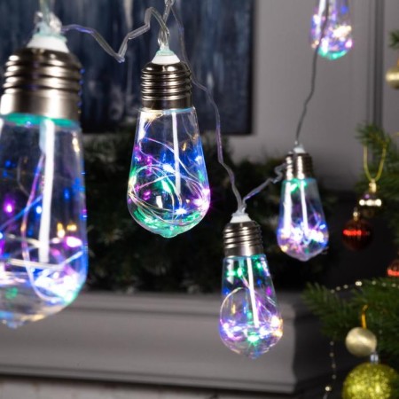 Garland “thread” 3 m with nozzles “lamp”, ip20, transparent thread, 80 LED, glow of multi, 8 modes, 220 V