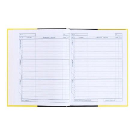 Universal diary for grades 5-11 Black & Yellow, solid cover, glossy lamination, 48 sheets-6