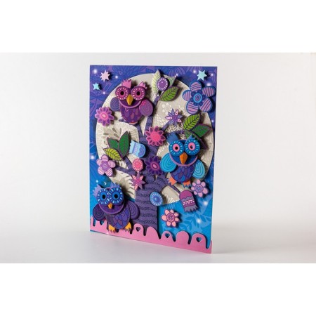 3D applique "Owls on a branch"-1