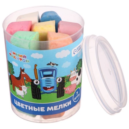Set of colored crayons Blue Tractor, 7 colors-7