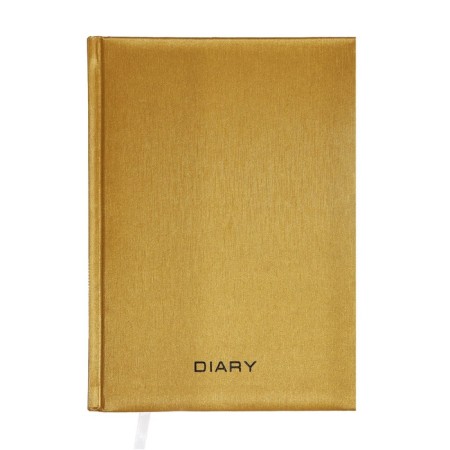 Leduced Diary A5, 160 sheets, attomex.Rigent, solid boumvinyl cover with foam rubber, lies, block 70 g/m2, golden