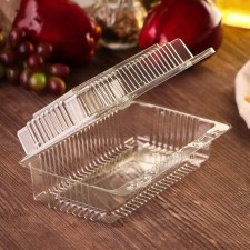 A disposable plastic container with an unnecessary lid UT39/1, 880 ml, 18 × 11 × 7 cm, internal 16 × 8.5 cm, transparent color