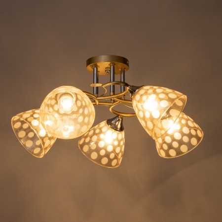 Lamp ceiling Sollar 60x60x26, 5x60W E27, gold, chrome-2