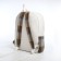 Youth backpack from textiles, 3 pockets, white/brown/blue color