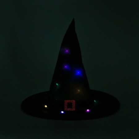 Carnival hat "Sorceress" with diodes, black-3