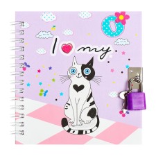 Gift notebook, 45 sheets, line, on the castle, on the crest, cat (13x13.5cm)