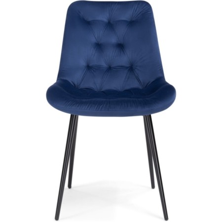 Chair on the Grass -Karkas Goyar Metal/velor, Black/Blue 51x61x82 cm-1