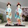 Collector doll "Japanese in a blue kimono with an umbrella" 30x12.5x12.5 cm