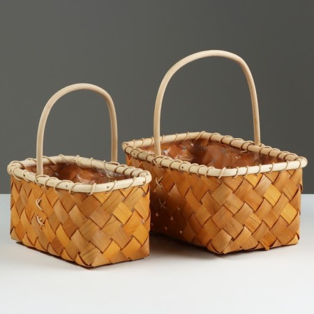 A set of wicker baskets, 25.5x16x12/26.5 cm, 21x11x10.5/22.5 cm, 2 pcs, sequoia