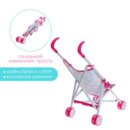 Stroller for dolls, cane, metal frame-1