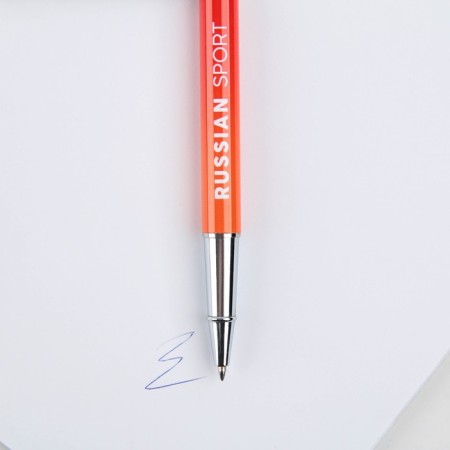 Metal pen with a cap "Russian Sport", accessories silver, 1.0 mm-4