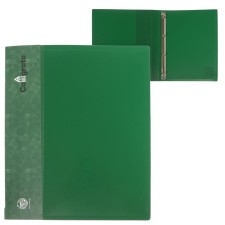 Folder on 4 rings A4, Calligrata, 25 mm, 700 μm, inner pocket, pocket for a spine, green
