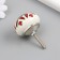 Handle for the casket ceramics, metal "red vegetable pattern" 4,1x4.1x6 cm