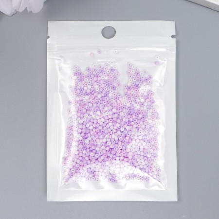 Glass 11/0 "Matte. Melange Lilac" 10 g-2