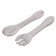Set of children's cutlery, fork and spoon, white color
