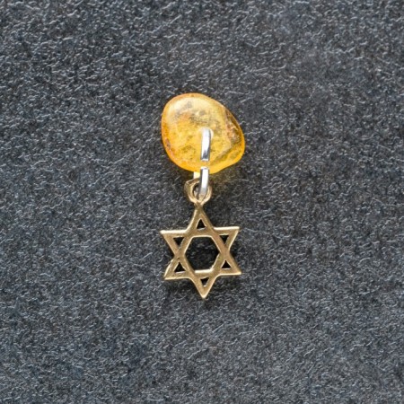 TALISTAR-TALISMAN "Star David", natural amber