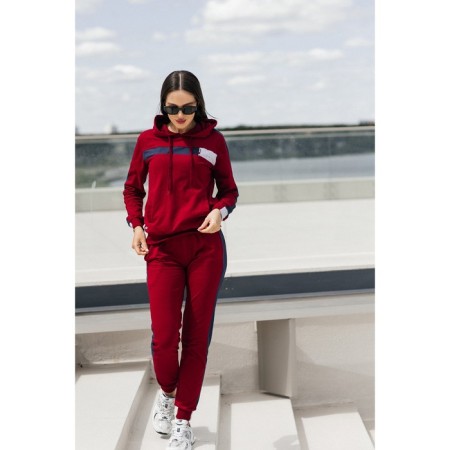 Female ishomine is a suit, size 48, burgundy color-4