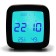 Clock - electronic desk alarm clock: thermometer, calendar, hygrometer, 7.8 x 8.3 cm