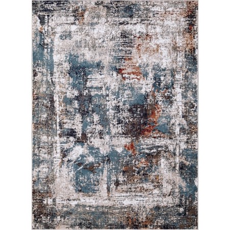 Rectangular carpet Merinos Richmond, size 200x285 cm, Cream-Blue color