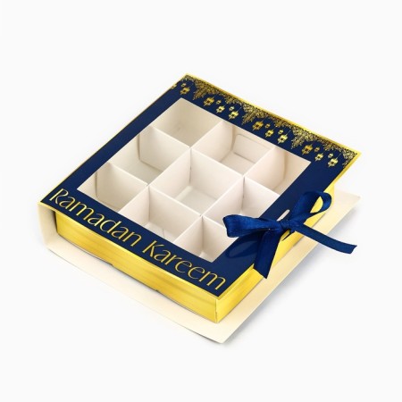 Box for 9 sweets with cells of "Happy holiday!" 14.5 x 13.5 x 3.5 cm