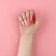 Pink Dream Frinding Nails, 24 pcs, adhesive plates, ballerina shape, pink/beige/white color
