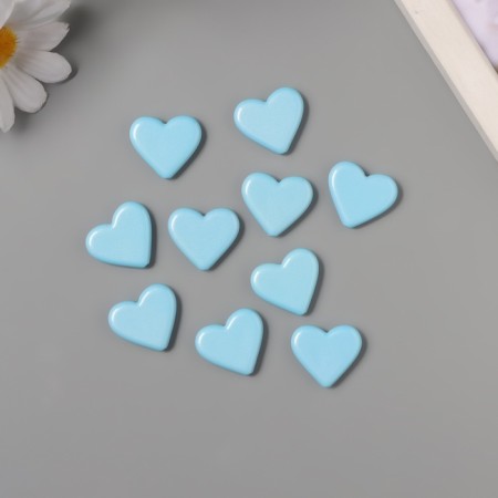 Acryl beads for the creativity of "Smooth hearts" Blue 2.4x2x0.5 cm-1