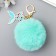 Fluffy on a ring with a carbine, metal "Tail of a mermaid" bright blue 12x4.3 cm