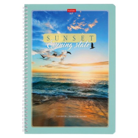 A4 notebook, 80 sheets, in a cage on the crest "Sunses", cover covering cardboard, offset block, mix-2