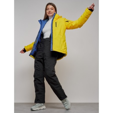 Ski suit female, size 44, yellow color-24