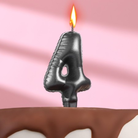 Candle in the "balls" cake, number 4, graphite, 6.3 cm