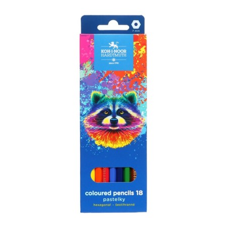 Pencils 18-I-N 3553 Racoon, hexagon, cards/UP-3